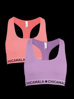 Dames 2-pack Racerback Effen