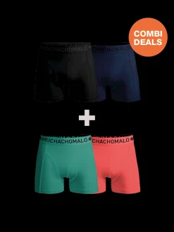 Heren 2+2-pack Boxershorts Effen
