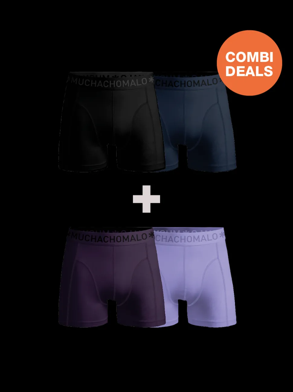 Heren 2+2-pack Boxershorts Effen
