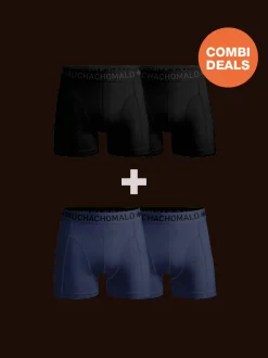 Heren 2+2-pack Boxershorts Effen