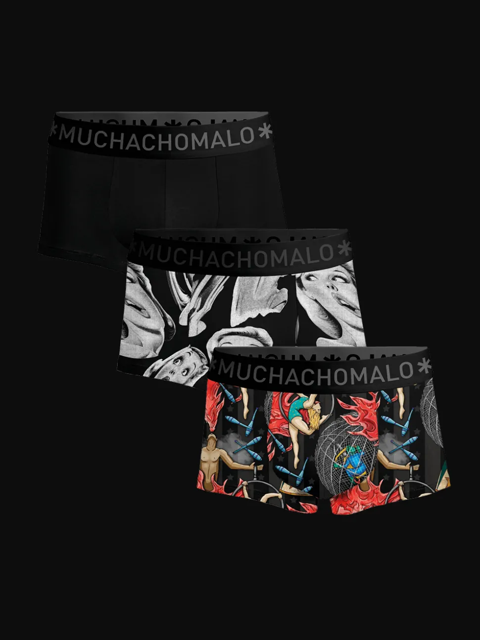 Heren 3-pack Trunks Circus