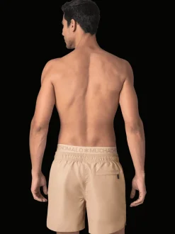 Heren Zwembroek Beige + Gratis Microfiber boxershort
