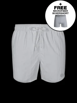 Heren Zwembroek Grijs + Gratis Microfiber boxershort
