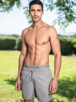 Heren Zwembroek Grijs + Gratis Microfiber boxershort