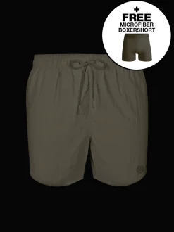 Heren Zwembroek Legergroen + Gratis Microfiber boxershort
