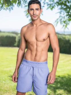 Heren Zwembroek Paars + Gratis Microfiber boxershort