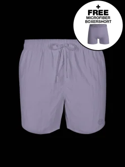 Heren Zwembroek Paars + Gratis Microfiber boxershort