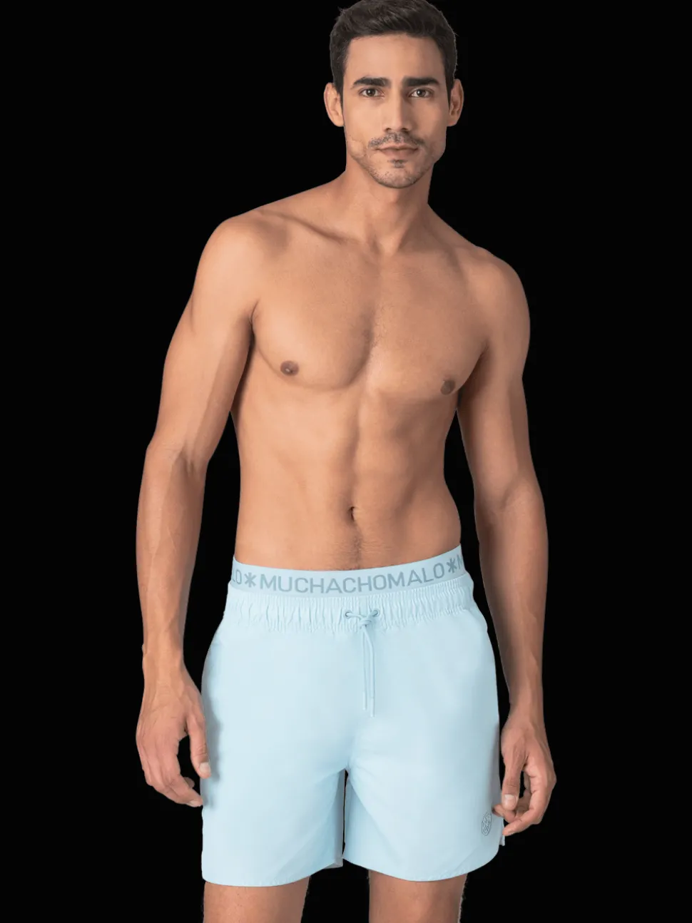 Heren Zwembroek Print Lichtblauw + Gratis Microfiber boxershort