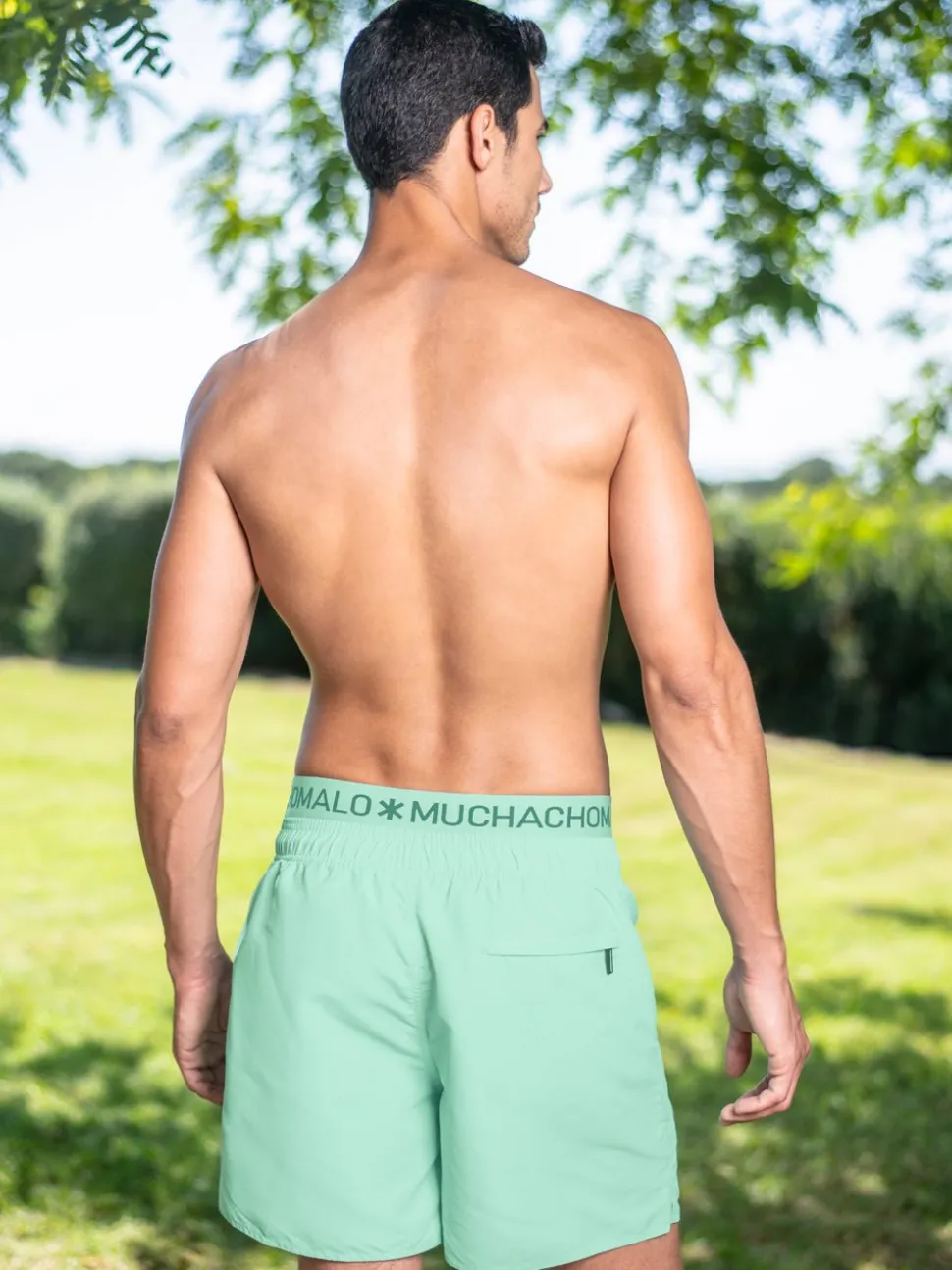 Heren Zwembroek Print Lichtgroen + Gratis Microfiber boxershort