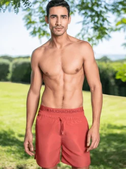 Heren Zwembroek Rood + Gratis Microfiber boxershort