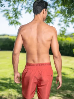 Heren Zwembroek Rood + Gratis Microfiber boxershort