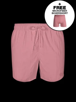 Heren Zwembroek Roze + Gratis Microfiber boxershort