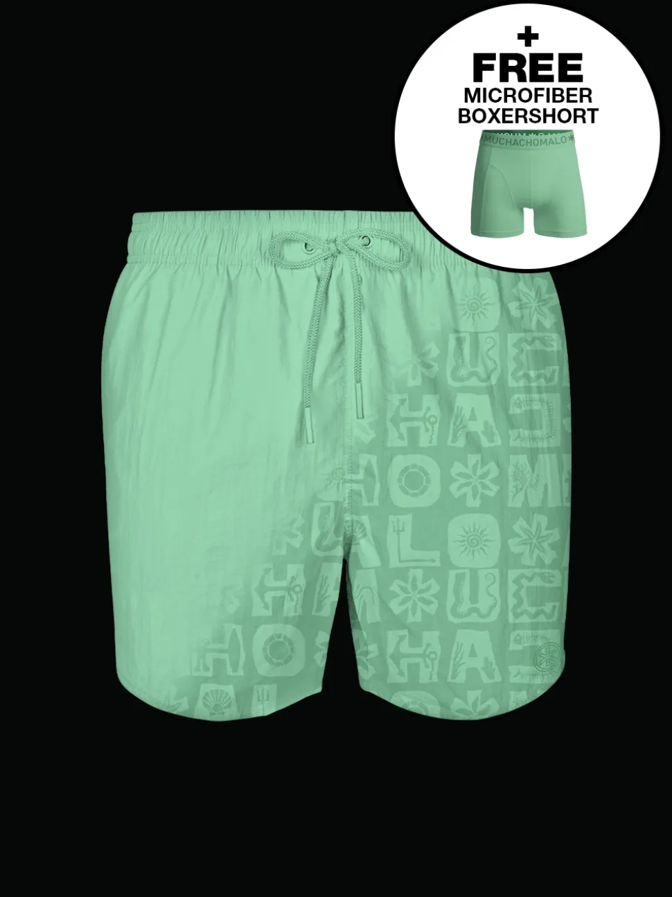 Jongens Zwembroek Print Groen + Gratis Microfiber boxershort